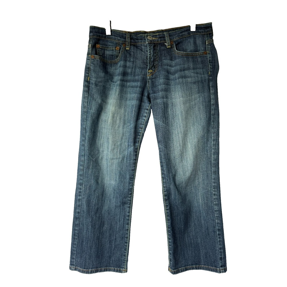 Vintage Y2K Lucky Brand Crop Jeans Womens  8/29 Blue Mid Wash Indie Sleaze Denim